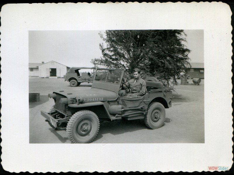 1942-09-27 Mines Field - My Jeep and Camerons command car in the background