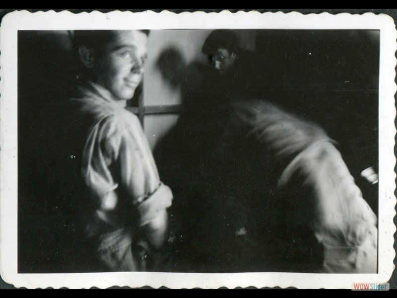 1942-11-02 Ojai, CA Shorty in a dice game - taken inside