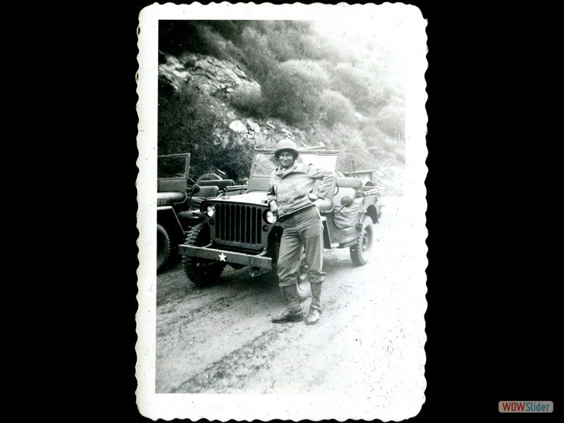 1942 On the road to Wheeler Springs - Shortys Jeep - I felt just like I look